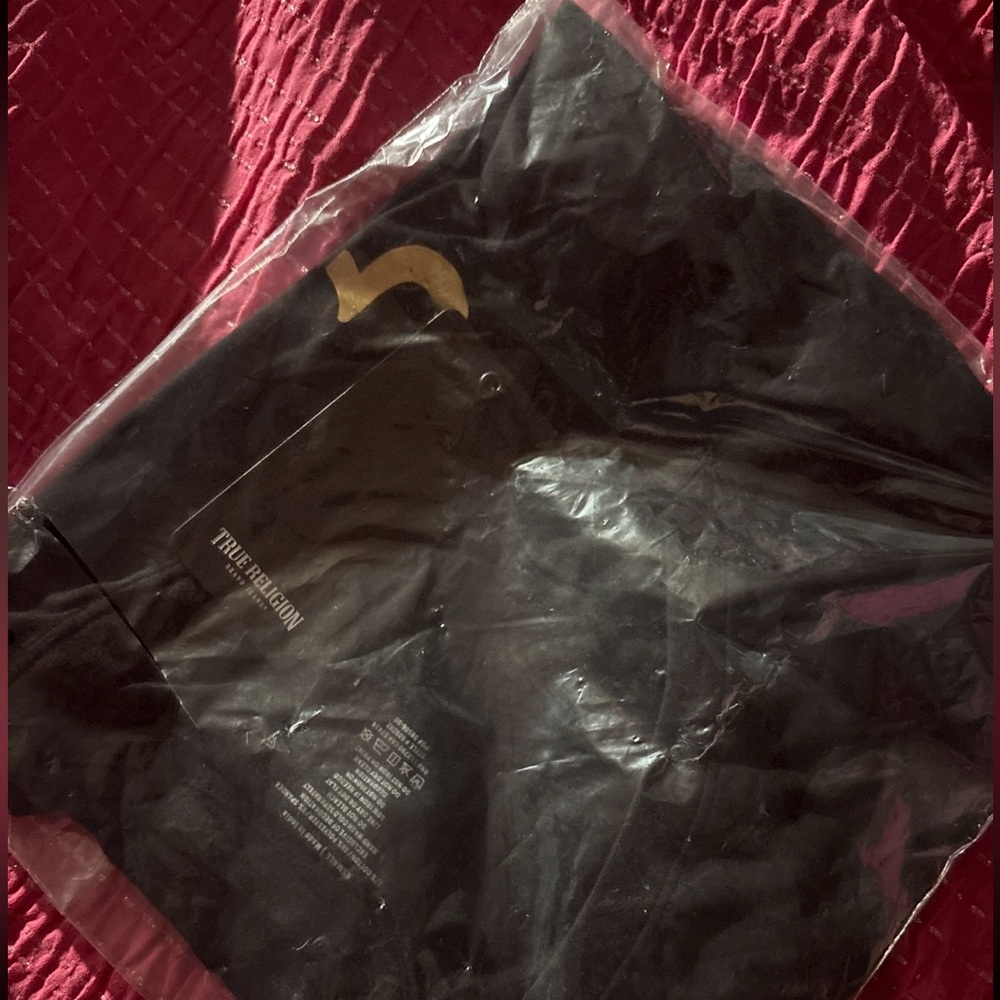 True Religion Black Tee with Gold Accents
